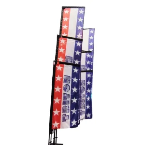 Custom Printing Promotional Beach Pennant Square Cloth Flag Fiberglass Pole Anti Wrinkle Adjustable Outdoor Advertising Flags