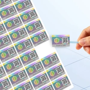 Custom Printing Scratch Serial Number Security Hologram Sticker Label QR Code 3D Waterproof Synthetic Paper Durable Adhesive