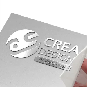 Custom Printing Silver Reflective Tape Heat Transfer Vinyl Sticker Luxury Logo 3D Embossed Metal Transfer Stickers for Packaging