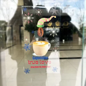 Custom Printing Static Clings Stickers Decoration Window Decal Vinyl Glass Window Stickers for Coffee Shop Promotion