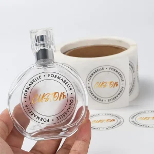 Custom Printing Transparent PVC Mini Kiss Cut Waterproof Stickers Logo Transparent Mini Logo Sticker Mini Transparent Sticker