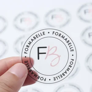 Custom Printing Transparent Pvc Mini Kiss Cut Waterproof Stickers logo Transparent Mini logo Sticker Mini Transparent Sticker