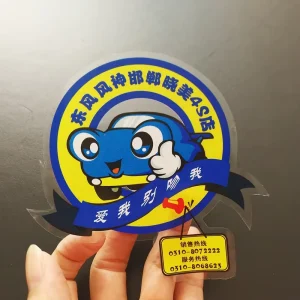 Custom Private logo clear Cartoon Stickers Transparent Plastic Printing Car Vinyl Die Cut Label Stickers Sheet