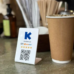 Custom Programmable QR Code Printed RFID Business Card Waterproof Google Review Nfc Digital Menu Table Display Sign Stand