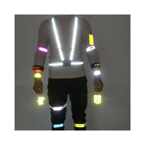 Custom Promotion PVC Reflective Slap Armband Bracelet Reflector Arm Wrist Ankle Band for Advertising