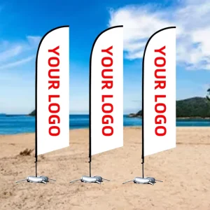 Custom Promotional Outdoor Digital Printed Polyester Teardrop Banner Advertising Beach Sport Event Feather Flag