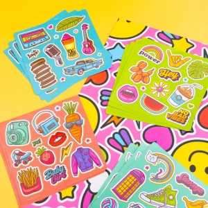 Custom Pvc Uv Printed Transparent Glossy Stickers Creative Waterproof Kiss Cut Vinyl Suitable for Personalized Gifts