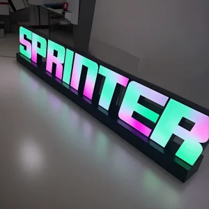 Custom RGB Colorful 3D Luminous Acrylic Light up Letters for Outdoor Neon Signs for Cars Parties Shops Bars Malls Transformer AC