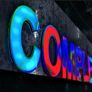 Custom RGB Colorful 3D Luminous LED AC Powered Acrylic Light Up Letters for Cars Outdoor Neon Signs Advertising Direction IP65