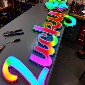 Custom RGB Letter Advertising Signs LED Channel Letter 3D Frontlit Acrylic LED Illuminated Sign Board LED Sign