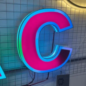 Custom RGB Motion Effect Illuminate 3D Logo LED Light Letter Acrylic LED Channel Letters For Mall Advertising