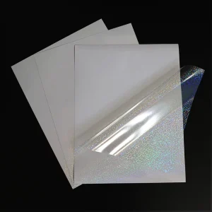 Custom Rainbow Cool Soft Laminate 8.5×11 A4 Water Resistant Transparent Holographic Overlay Cold Laminating Film for DIY Craft