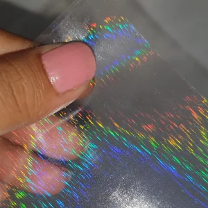 Custom Rainbow Stars Laminate Waterproof High Transparenscy Holographic Overlay Cold Laminating Film Rolls for DIY Sticker