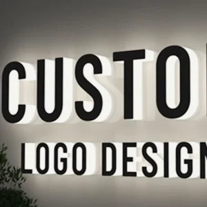 Custom Raised Stainless Steel LED Letters Epoxy Resin Filled Front Lit Signs
