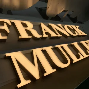 Custom Raised Stainless Steel LED Letters Epoxy Resin Filled Front Lit Signs with Transformer Power Source for Storefront