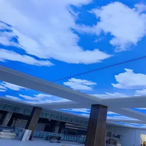 Custom Rectangle Aluminum Soft Film Ceiling Transparent A grade Fireproof Decorative Film Office Car Shop Showroom Light Boxes