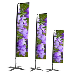 Custom Rectangle Blade Feather Teardrop Beach Flag Double Side Printing Fiberglass Flagpole Free Design Advertising