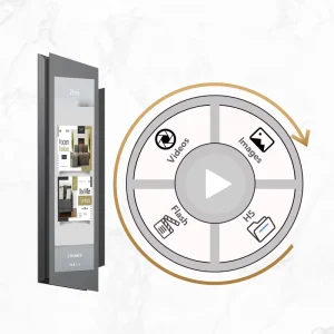Custom Rectangle Elevator Advertising Display Poster Screen Floor Remote Control Animation for Retail Store Signage
