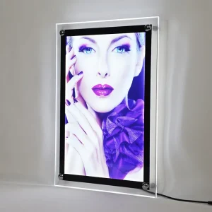 Custom Rectangle Ultra Slim Dustproof Wall Mounted Backlit Sign Light Box Display Magnetic Acrylic LED Poster Frame
