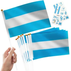 Custom Rectangular Hand Flag Polyester Promotional Corporate Event Advertising Double Sided Small Festival Hand Flag