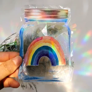 Custom Removable Static Cling Stained Glass Film Reflection Rainbow Holographic Stickers
