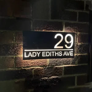 Custom Replaceable Nameplate Signs House Number Address Door Plaque Mailbox Door Sign Hotel LED Decoration Advertising
