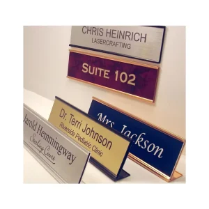 Custom Reserved Table Sign Custom Sign Holder Hotel Reception Name Display Signage Aluminum Office Desk Name Plate