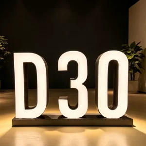 Custom Resin LED Illuminated Sign Letters Outdoor Advertising Freestanding Restaurant Cafe Companies Decoration