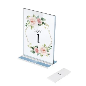 Custom Restaurant Menu Acrylic Sign Stand Transparent Display Stand Table Name Price Tag Holder