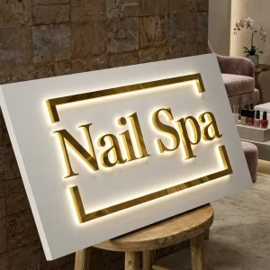 Custom Restaurant Shop Advertising LED Signboard Colorful Wall Business Metal Mirror Backlit Outdoor Signboard
