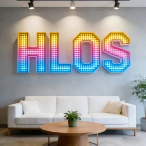 Custom Retro Punching Holes Illuminated Letters Sign and Iron LED Letters Lights Signs for Coffee Bar Signboard