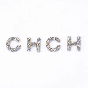 Custom Rhinestone Heat Transfer logo Letter 3D Color Design