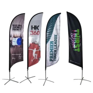 Custom Roadside Advertising Sail Flag Market Advertising Event Display Show Custom Printed 2.3X11.1Ft Teardrop Beach Flag