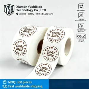 Custom Roll Gold Foil Packaging Labels Self-Adhesive Anti-Counterfeit Heat-Resistant Stickers Barcode for Cosmetics Coffee