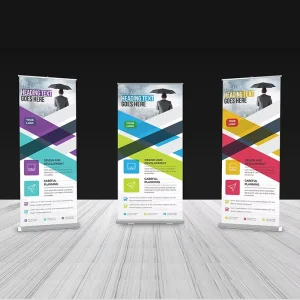 Custom Rollup Retractable Standing Banner with Adjustable Portable Lightweight Design for Advertising and Promotional Events