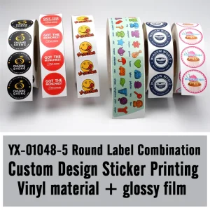 Custom Round Label Printing Logo Label Sticker Vinyl Glossy Oil Proof Waterproof Custom Label Roll Adhesive Sticker