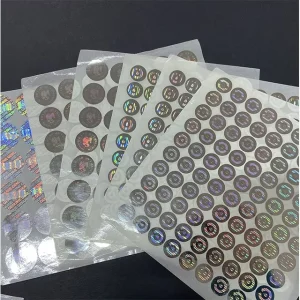 Custom Round Self Adhesive Paper Peel and Stick Stickers Holographic Shiny Scratch off for Craft Use