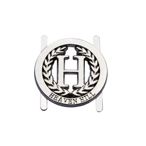 Custom Round Shape Metal Brand Label Hollow Letter Embossed Logo Plate Emblems for Handbags