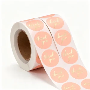 Custom Round Sticker Label Holographic Thank You Roll Self Adhesive Seal for Small Business Packaging