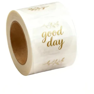 Custom Round Transparent Adhesive PVC Sticker Labels with Waterproof Feature Logo Printing and Hot Stamping