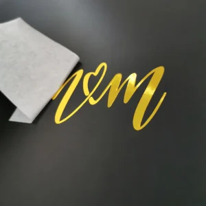 Custom Rub on Transfer Metallic Gold Logo Sticker Die Cut Hollow Out Vinyl Metal Color Label Letter Transfer Sticker Decal