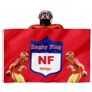 Custom Rugby Flags Outdoor Flying 3 * 5FT Double sided Polyester Sports logo Banner