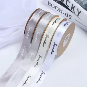Custom Satin Ribbon Colorful Satin Ribbon Print High Quality 1 Inch Satin Ribbon Roll