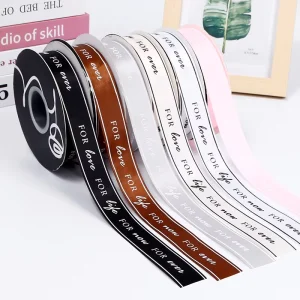 Custom Satin Ribbon High Quality Satin Ribbon Rolls Colorful Design Printed Satin Ribbon