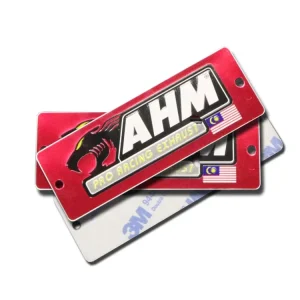 Custom Self Adhesive Aluminium Nameplate Embossed Modern Style Fashion Brand Logo Name Plate Anodized Metal Label
