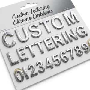 Custom Self-Adhesive Chrome Lettering Emblem Vinyl Alphabet Number Car Decal Badge 3D Style Sports Sticker 1 Year Warranty