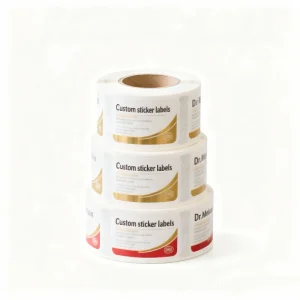 Custom Self Adhesive Glossy Kraft Paper Label Package Label Waterproof Oilproof Roll Stickers for Brand Logo Product Inf