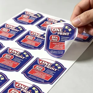 Custom Self Adhesive Labels and Stickers PVC Waterproof and Oil Proof Used for Food and Beverage Packaging Labels Printed