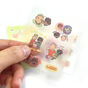 Custom Self Adhesive Matte Pet Sticker Sheet Clear Sticker Transparent Kiss Cut Sticker