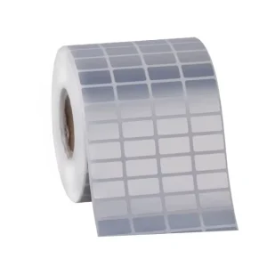 Custom Self Adhesive Matte Silver PET Label Sticker Waterproof Anti scratch Barcode Silver Printing Thermal Transfer Label Roll